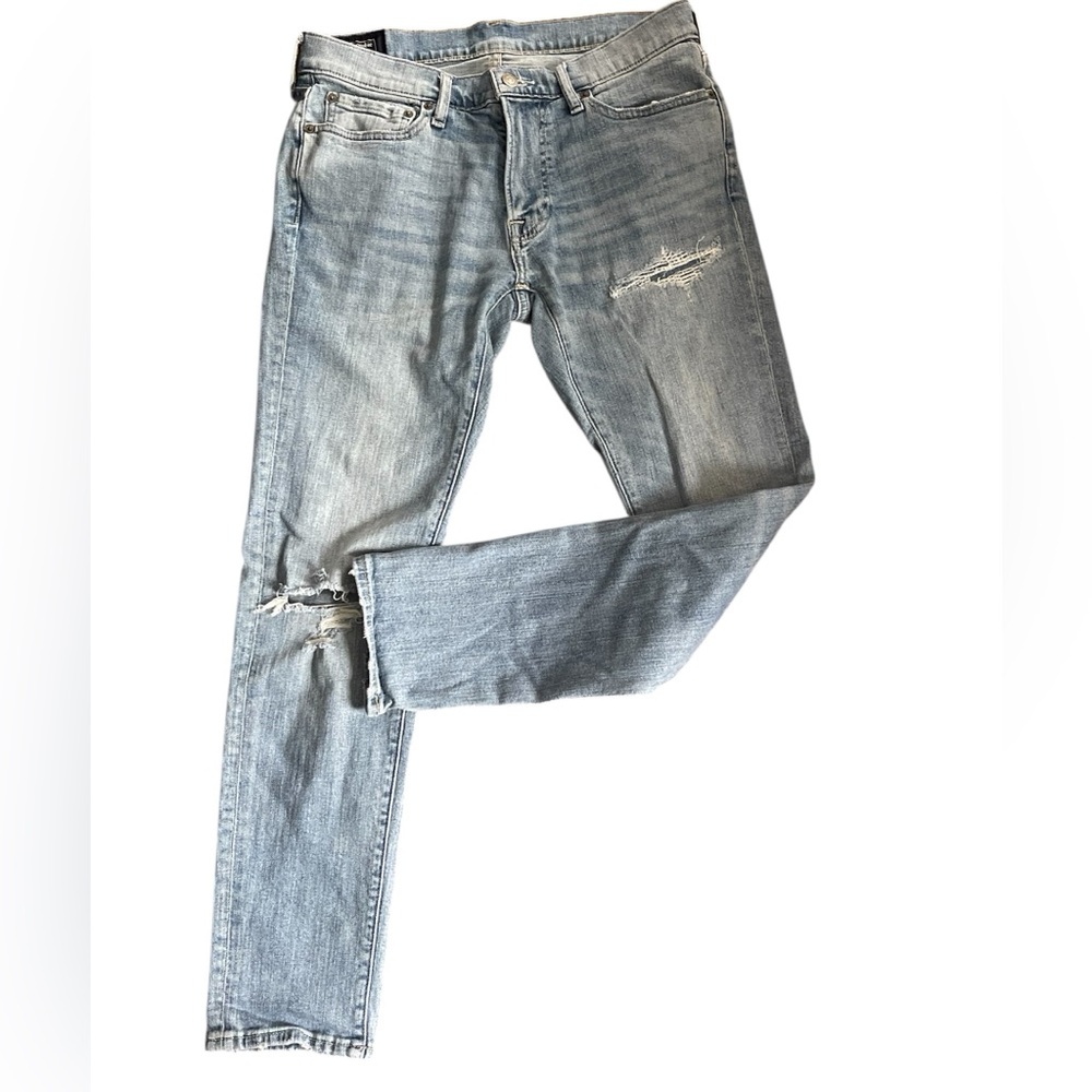 Abercrombie Fitch Jeans 31x30 Blue Felix Super Skinny Stretch Light Distressed